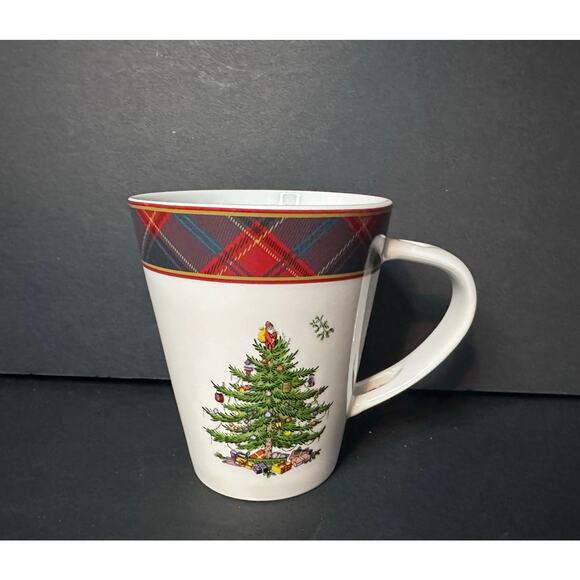 Spode Christmas Tree Tartan Mug 14 oz - Picture 1 of 5